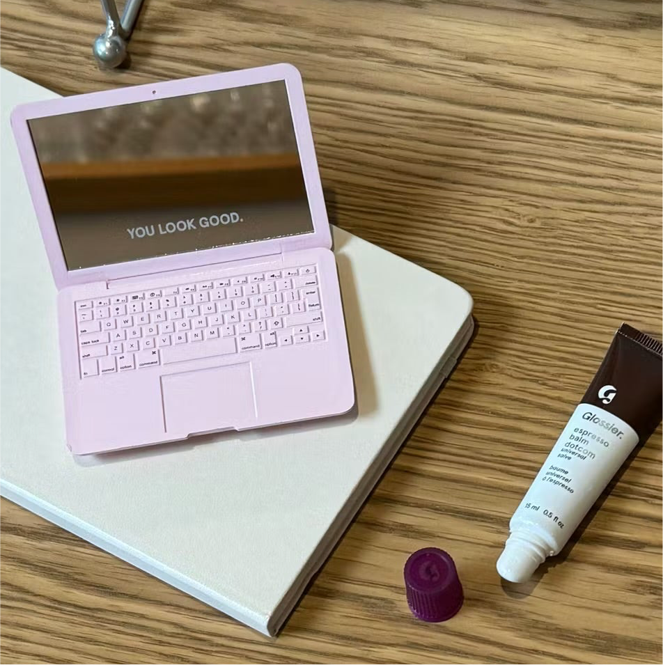 Glossier mini laptop mirror