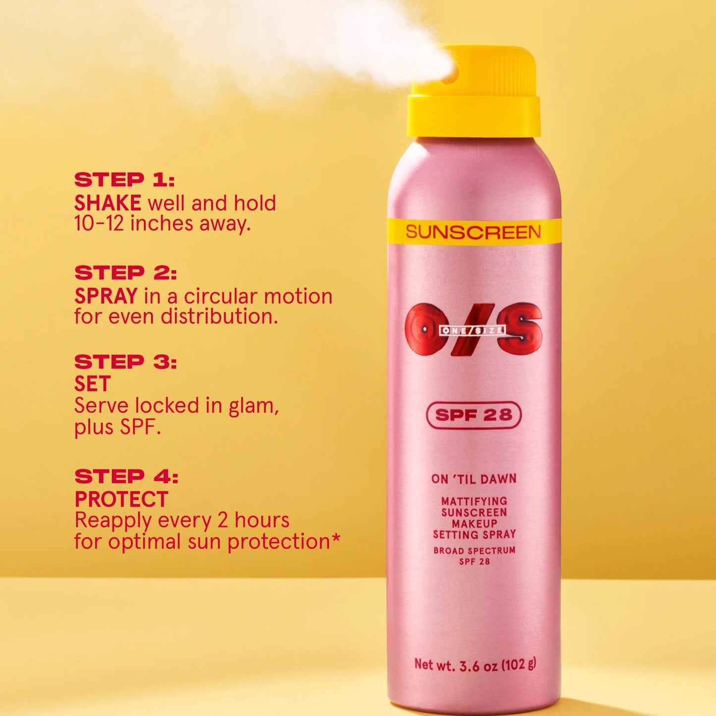 ONE SIZE On ‘Til Dawn Mattifying Sunscreen Makeup Setting Spray SPF 28